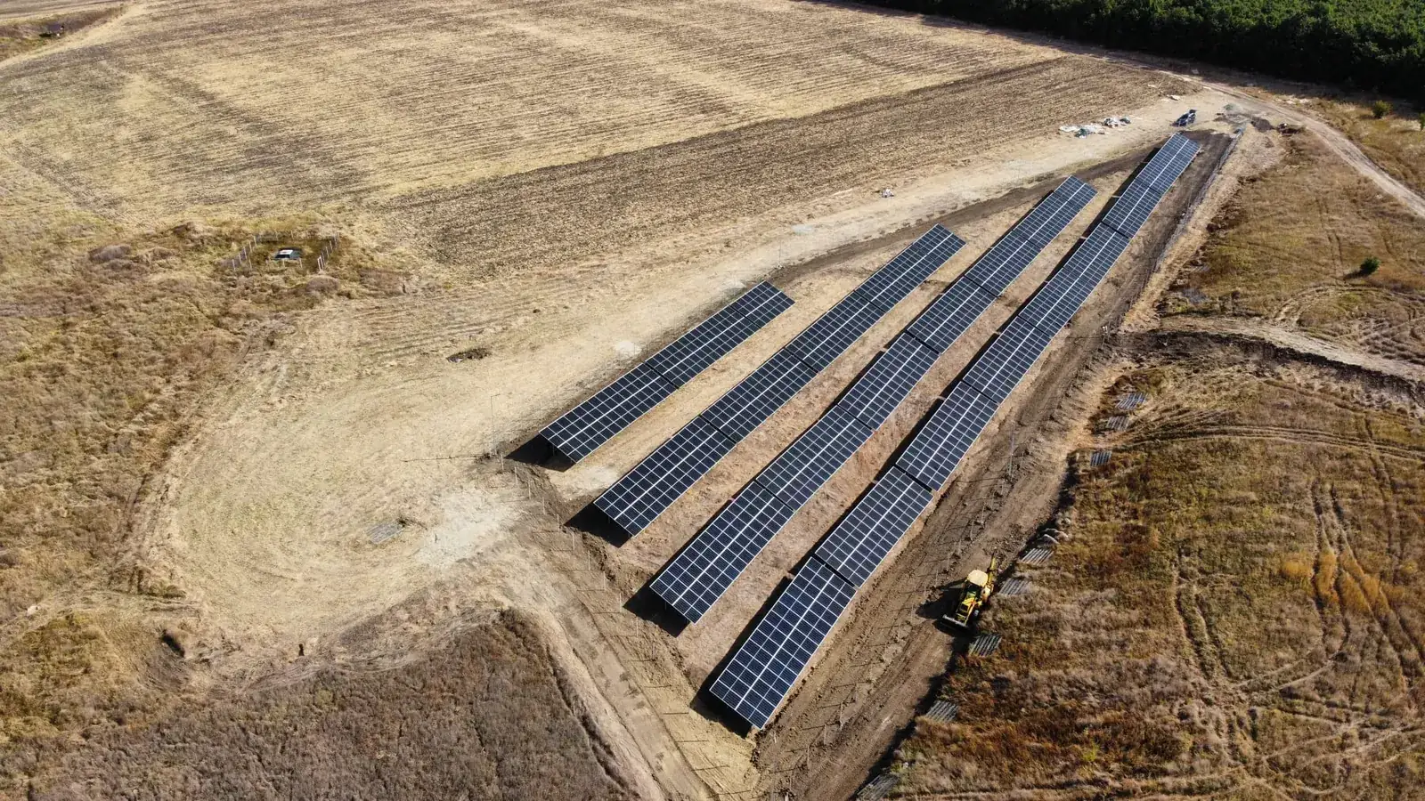 Solar arrays seen from above