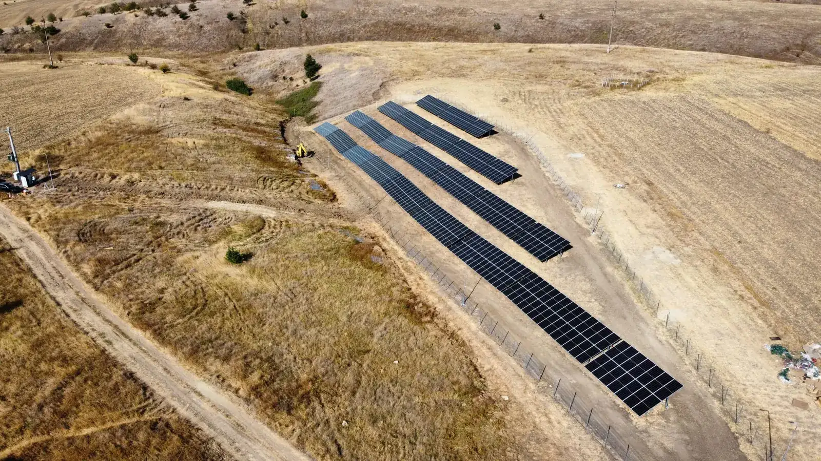 Solar park and site access from above