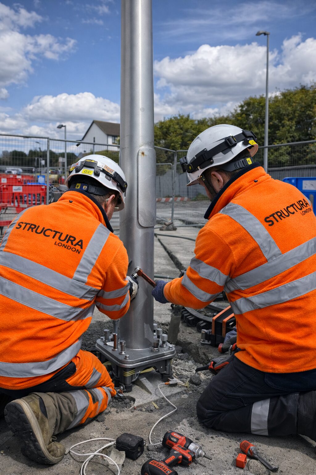 Structura team installing structural steelwork
