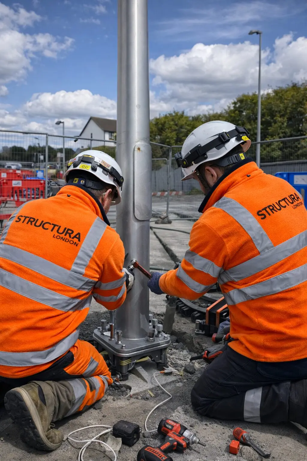 Structura team installing structural steelwork